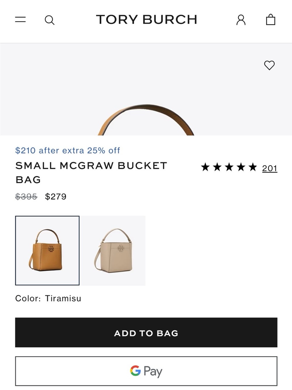 NWT Tory Burch McGraw Black Pebbled Leather Small Bucket Bag #74956 - Picture 12 of 13